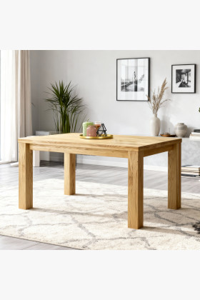 Tömör tölgyfa étkezőasztal 180x90 cm natúr olajozott felülettel